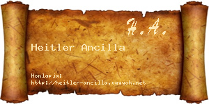 Heitler Ancilla névjegykártya